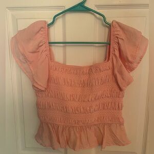 Miami Light Pink On or Off Shoulder Puff Sleeve Blouse